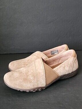 Skechers Shoes Womens Leather Suede Slip On Casual Loafers Size 7